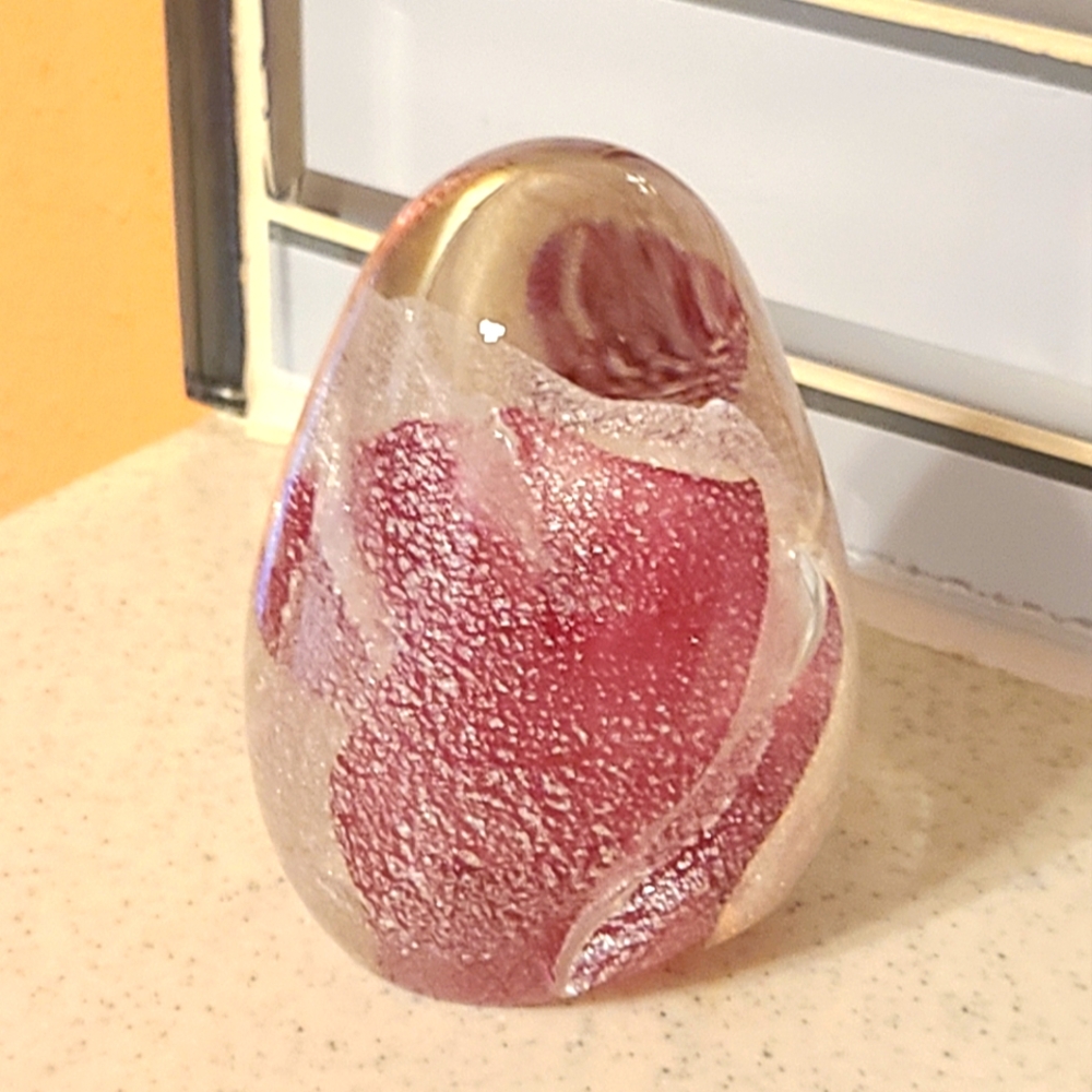 Elegant Glass Egg Paperweight  For Sale.